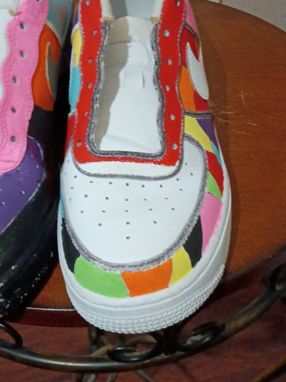Nike Air Force 1 Low Custom Painted Multi Color 314192-117 Men's Size 6.5Y Kids - Picture 8 of 14